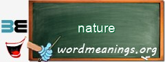 WordMeaning blackboard for nature